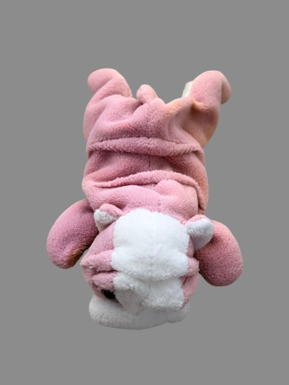 Vintage Ty Beanie Baby Wrinkles Bulldog Plush 1996 Retired Pink Ears 8" Toy - Picture 2 of 7
